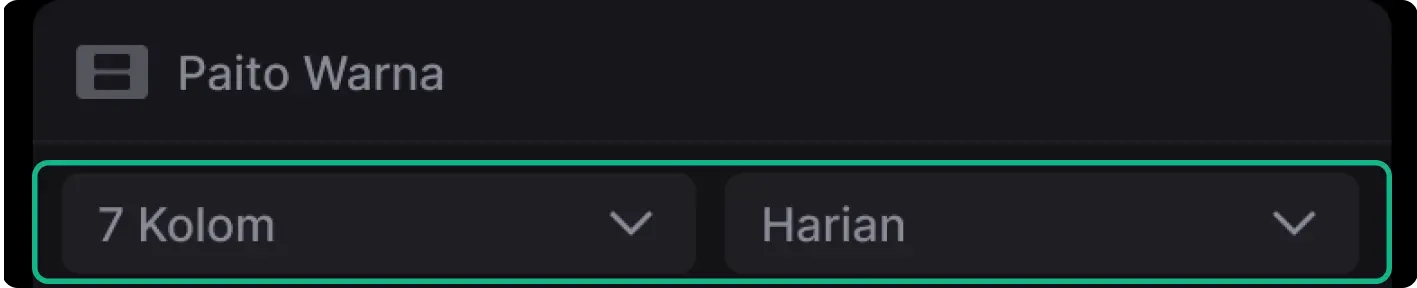 Pilih Kolom dan Periode Paito Warna